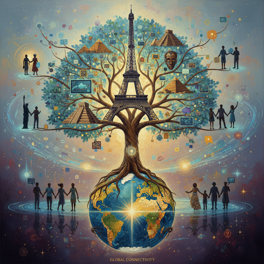 Arte representando conexão global